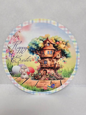 10" HAPPY EASTER TREEHOUSE METAL SIGN