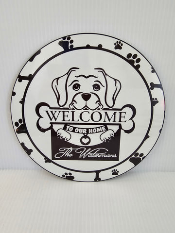 10" WELCOME TO OUR HOME METAL SIGN