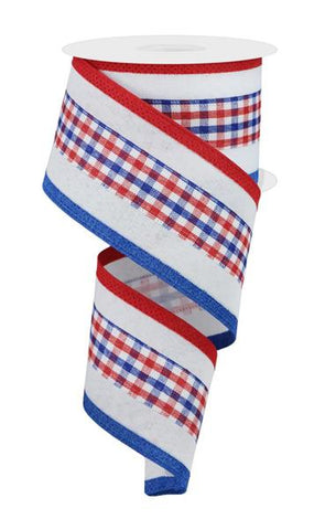 2.5"X10YD 2-IN-1 GINGHAM CHECK/ROYAL RED/WHITE/BLUE (H)