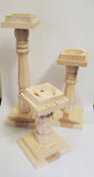 HAND CRAFTED WOODEN CANDLE STICKS