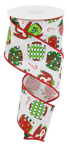 2.5"X10YD UGLY CHRISTMAS SWEATERS ROYAL Wht/Red/Lime/Emerald.Blk (AL)