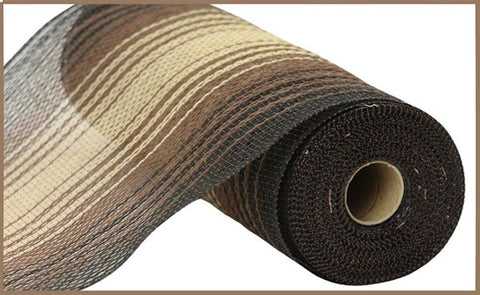 10.25"X10YD FAUX JUTE OMBRE MESH CHOCOLATE/BLACK/NATURAL (MJ)