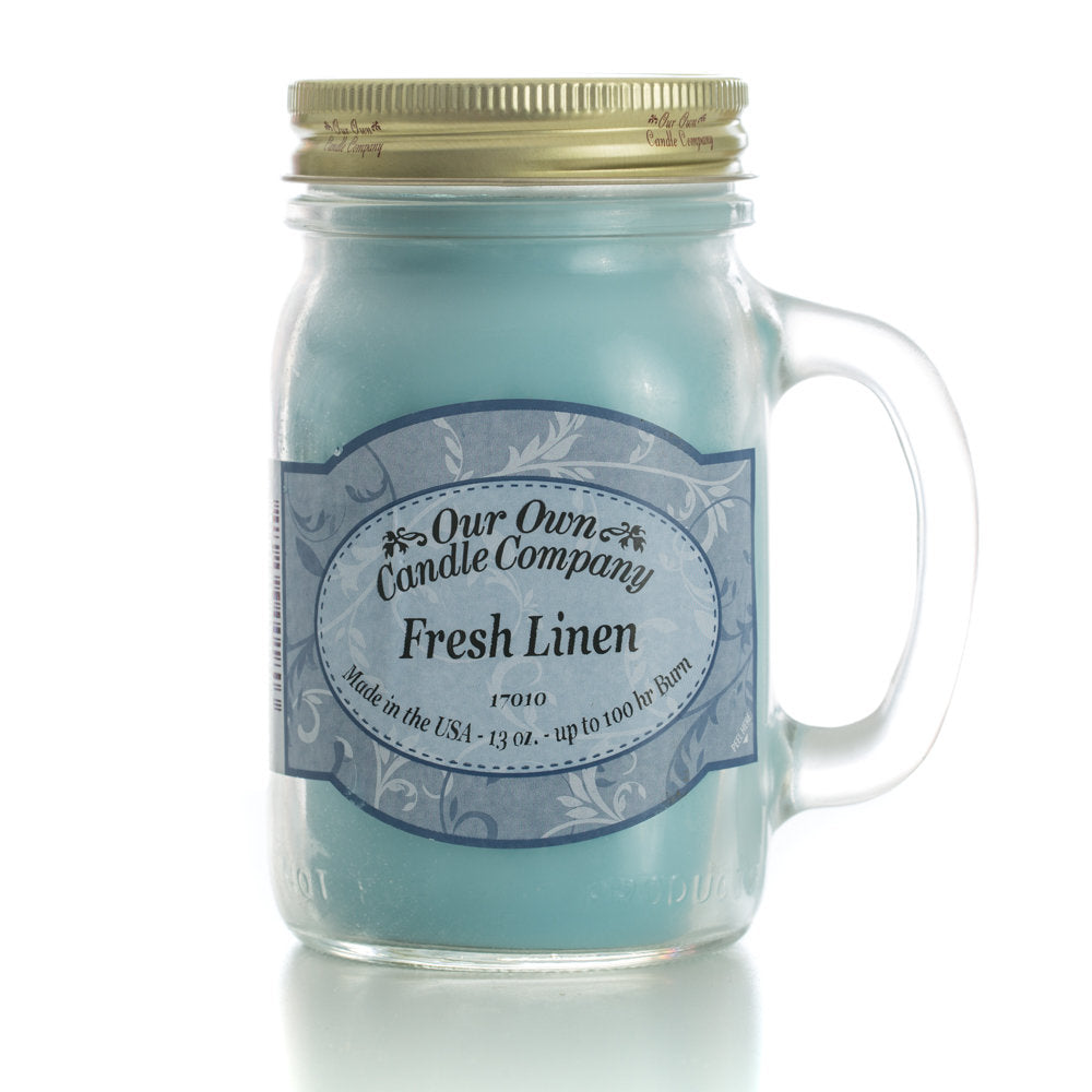 Fresh Linen Soy Candle - 13.6 oz – Essential Mason Candles