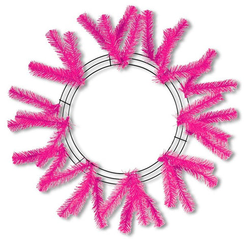 15"Wire, 25"Oad Work Form Wreath Hot Pink