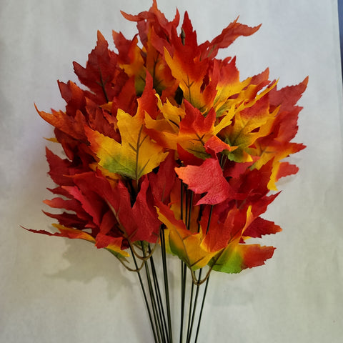 18" RED FALL LEAVES