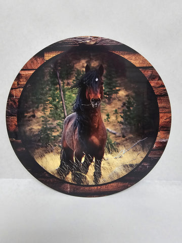 10" FIELD HORSE METAL SIGN