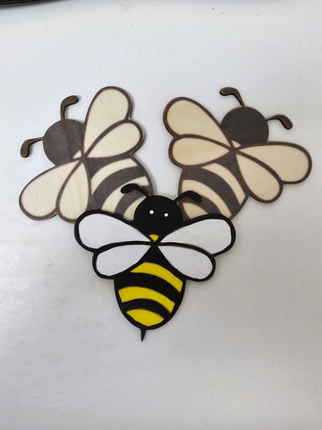 Set of 3 Wood Bee Cutouts
