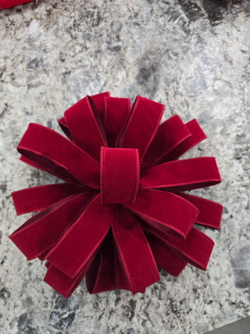 14" 1.5in Burgundy Velvet Bow