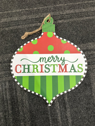 12"H X 10"L MERRY CHRISTMAS BLACK/WHITE/RED/LIME