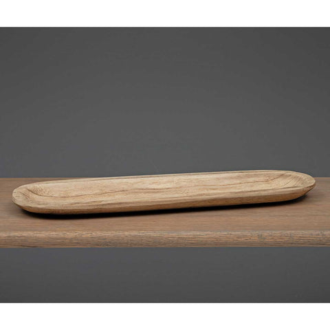 WOOD OVAL TRAY HONEY 19.25"X5.25"X1.25"