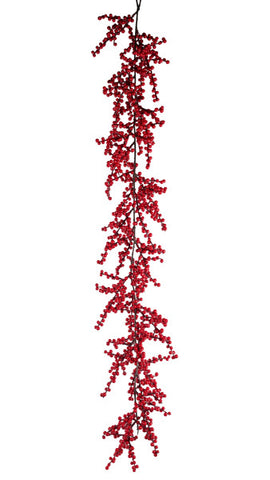 58"L MINI BERRY TWIG GARLAND RED