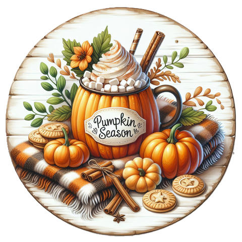 PUMPKIN LATTE 10" METAL SIGN