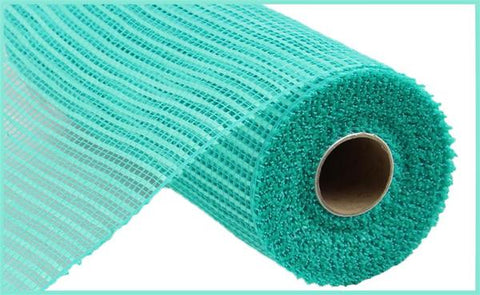 10"X10YD HORIZONTAL WIDE STRIPE MESH LIGHT TEAL