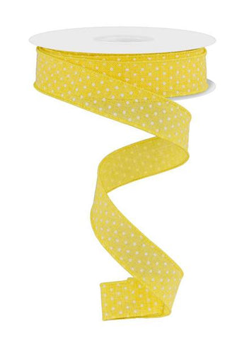 7/8"X10YD RAISED SWISS DOTS ON ROYAL YELLOW/WHITE (AW)