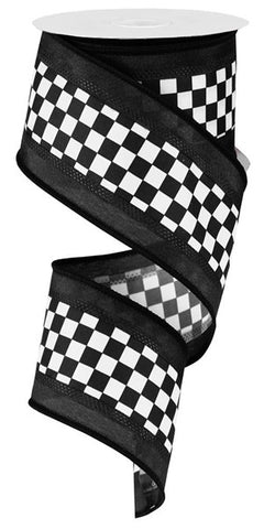 2.5"X10YD 3-IN-1 MINI CHECK/SATIN BLACK/WHITE (W)