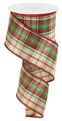 2.5"X10YD WOVEN PLAID RED/CRM/GRN/BLK (E)