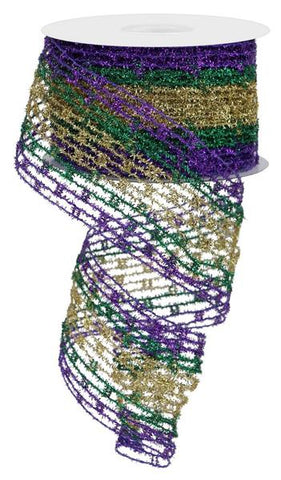 2.5"X10YD STRETCH NETTING MARDI GRAS