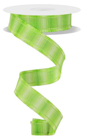 7/8"X10YD TWO-TONE W/FUZZY EDGE LIME GREEN (AX)