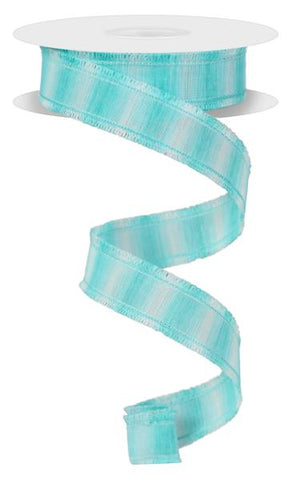 7/8"X10YD TWO-TONE W/FUZZY EDGE TURQUOISE (AX)