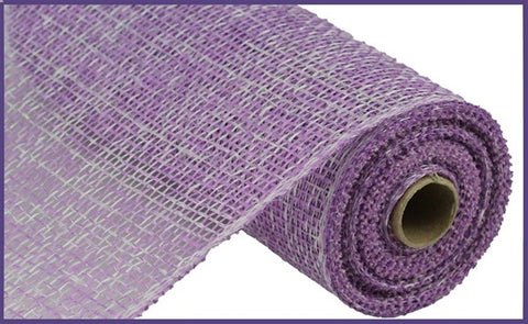 10"X10YD TWO-TONE POLY BURLAP MESH LAVENDER/WHITE