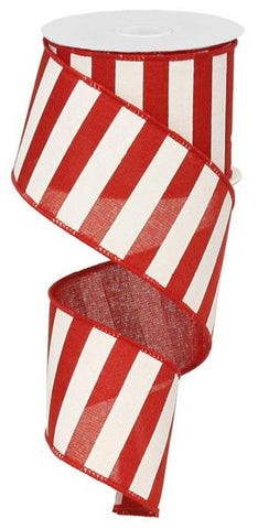 2.5"X10YD HORIZONTAL STRIPE RED/WHITE (T)