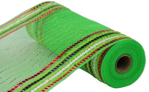 10.25"X10YD FOIL/DRIFT BORDER MESH LIME/RED/WHITE/BLACK