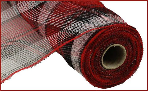 10.25"X10YD PLAID MESH RED/BLACK/WHITE