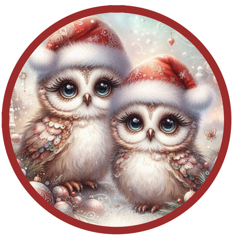 SNOW OWLS 10" METAL SIGN