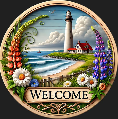 LIGHTHOUSE 10" METAL SIGN