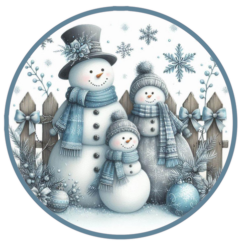 SNOW FAMILY 10" METAL SIGN