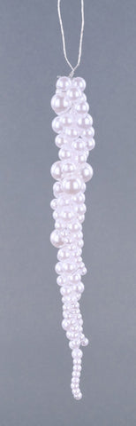 9"L PEARL ICICLE ORNAMENT PEARL WHITE