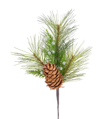 17"L SUGAR PINE W/CONES AND BERRIES PICK MIX GREEN