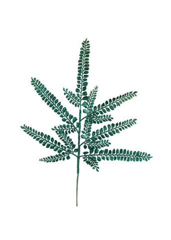 16"L GLITTER FERN SPRAY X8 HUNTER GREEN