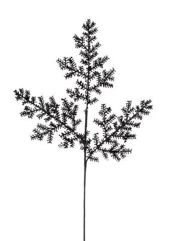 29"L GLITTER/SEQUIN ARBORVITAE SPRAY BLACK