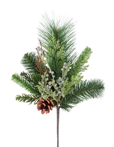 15.5"L PINE/JUNIPER/PINECONE SPRAY MIXED GREEN/BROWN