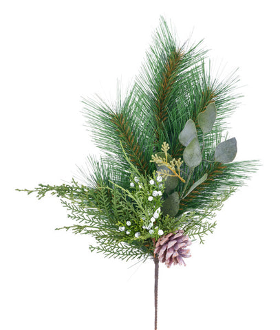 21"L PINE/GREENERY/PINECONE SPRAY TT GREEN