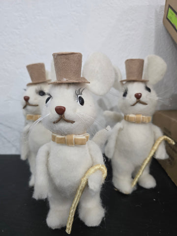 FELT SOPHISTICATED EASTER MOUSE 8"