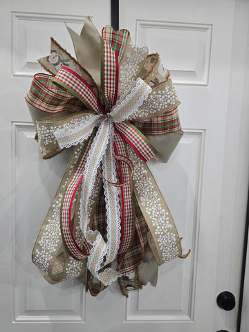 Large 20" Mixed Ribbon Tree Topper Bow