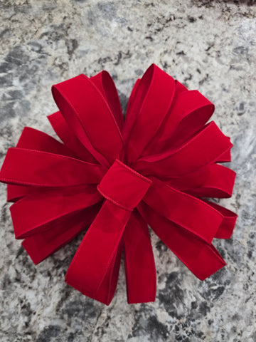 14" 1.5in Red Velvet Bow