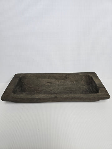 WOOD RECTANGLE TRAY W/LIP 18.75 X 7.75 X 2.5IN BLACK WOOD WOOD DOUGH BOWL