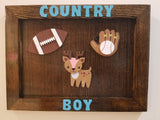 COUNTRY BOY/GIRL WOOD PLAQUE