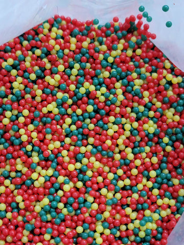 RED,GREEN,YELLOW ROUND SPRINKLES 1oz BAG