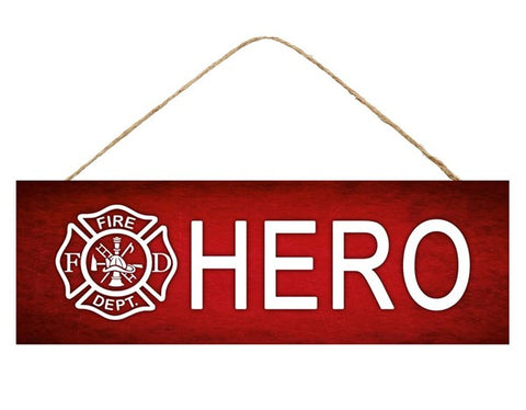 15"L X 5"H FIREFIGHTER HERO SIGN RED/WHITE