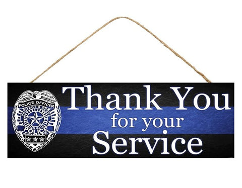 15"L X 5"H POLICE THANK YOU SIGN BLACK/BLUE/WHITE