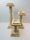 HAND CRAFTED WOODEN CANDLE STICKS