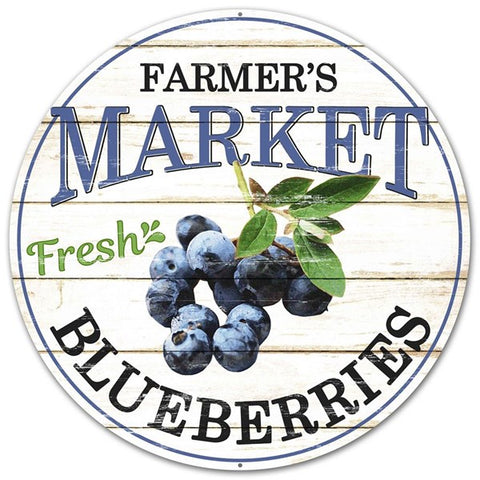 12"DIA FARMER'S MARKET FRESH BLUEBERRIES BLACK/BLUE