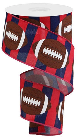 2.5"X10YD FOOTBALL ON ROYAL RED/NAVY/BROWN (S)