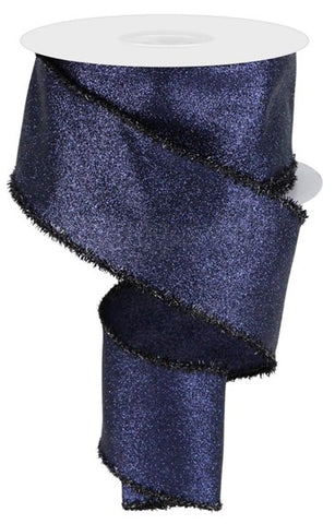 2.5"X10YD SHIMMER GLITTER/TINSEL NAVY BLUE/BLACK (C)