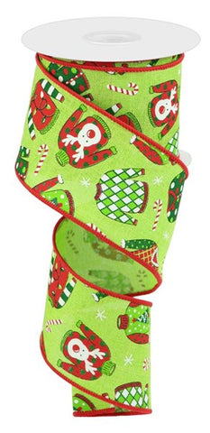 2.5"X10YD UGLY CHRISTMAS SWEATERS ROYAL LIME/WHT/RED/GRN/BLK