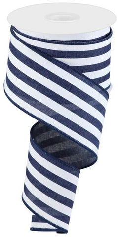 2.5"X10YD VERTICAL STRIPE NAVY/WHITE (AC)